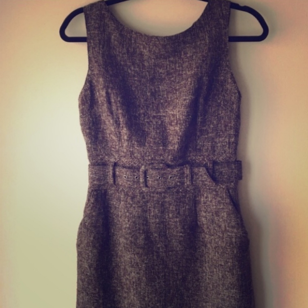 Banana Republic brown tweed sheath dress